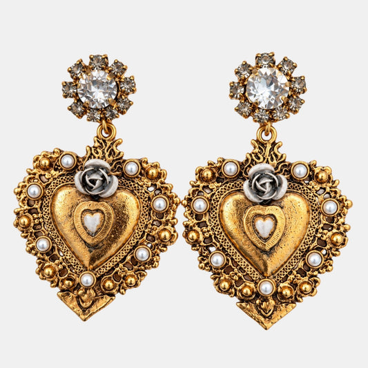 Sacred Heart Pearl Earrings