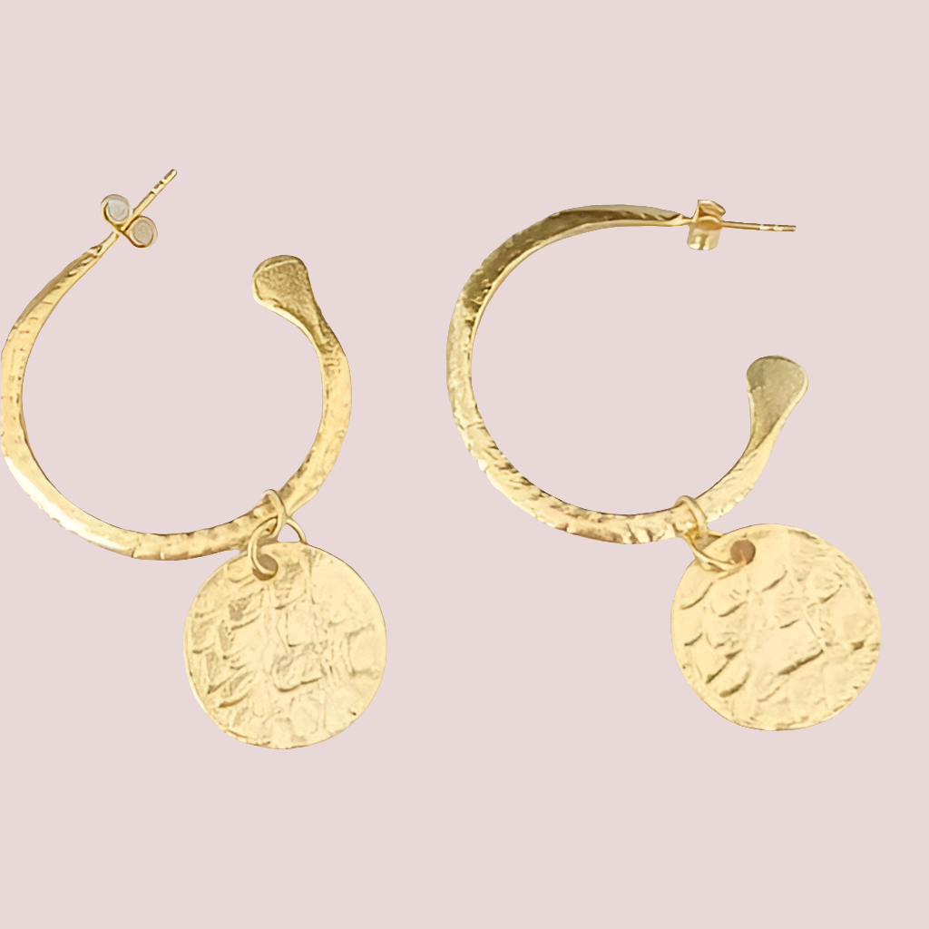 Coin Gold Hoops