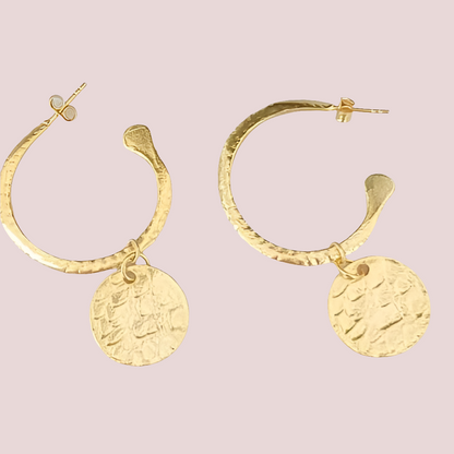 Coin Gold Hoops