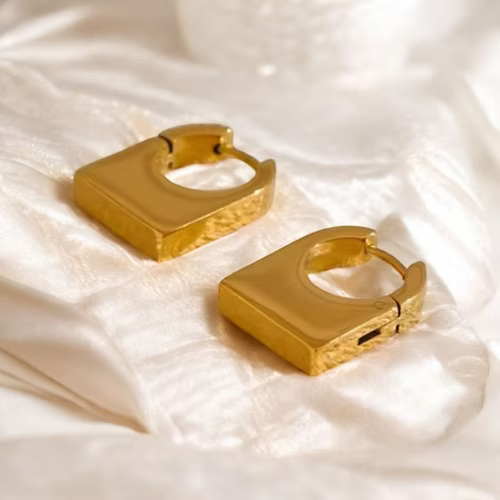 Fortress hoops - 18ct Gold Plated Stainless Steel