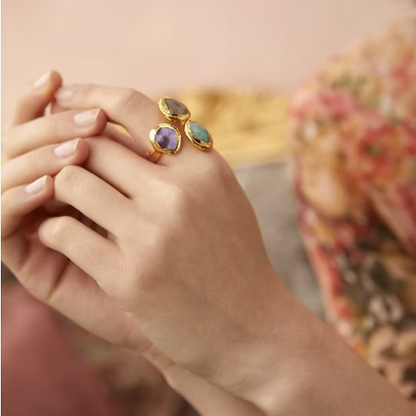 Emilia Ring - Amethyst, Amazonite & Labradorite