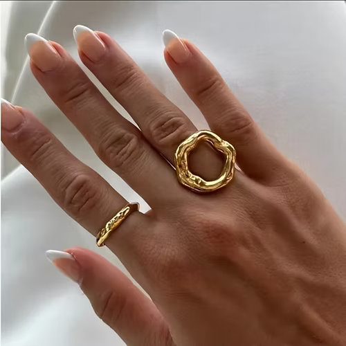 Oro Ring - 18ct Gold Plated Stainless Steel