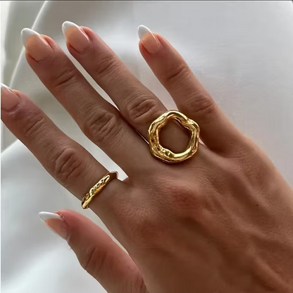 Oro Ring - 18ct Gold Plated Stainless Steel