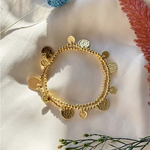Coin bracelet - 22ct Gold Plated Brass