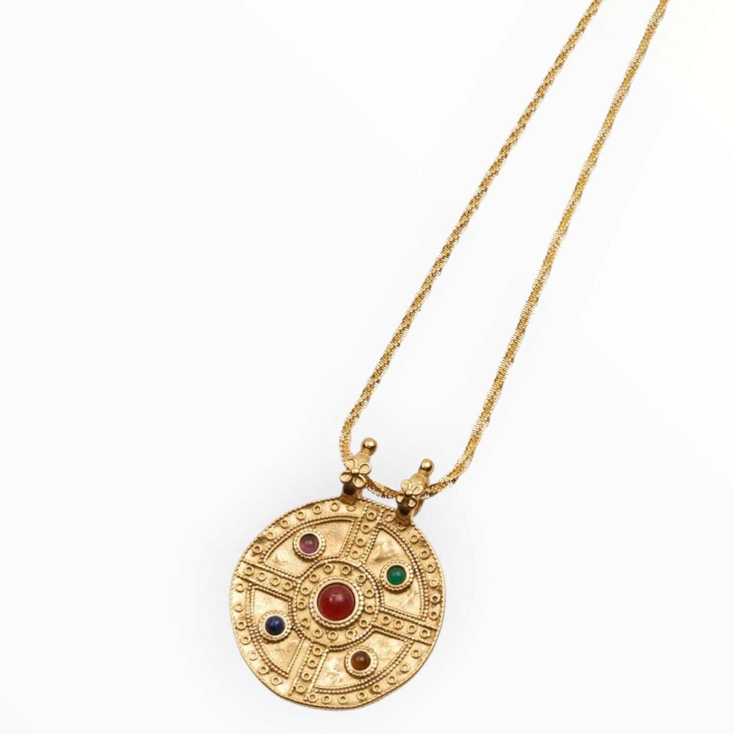 Reversible Gold Medallion Necklace – Stainless Steel Gold Plated Pendant