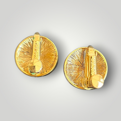 Vintage Napier Burgundy Enamel Earrings