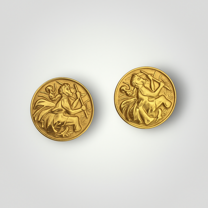 Medallion earrings - 18ct Gold Plated Stainless Steel
