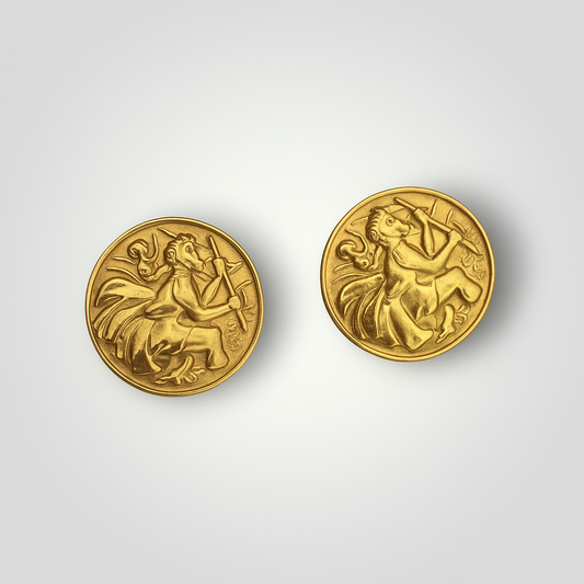 Medallion earrings - 18ct Gold Plated Stainless Steel