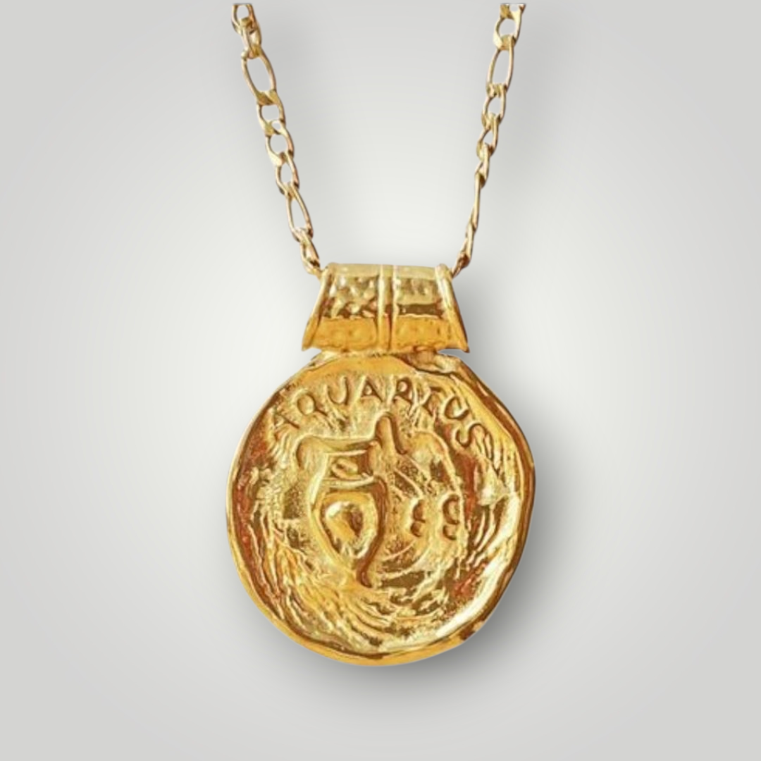 Aquarius Zodiac Necklace – 18K Gold PVD Stainless Steel Waterproof