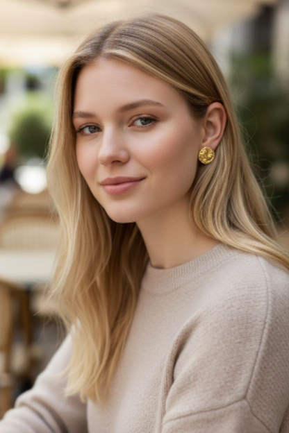 Imperia Horse Coin Earrings-18ct Gold Plated