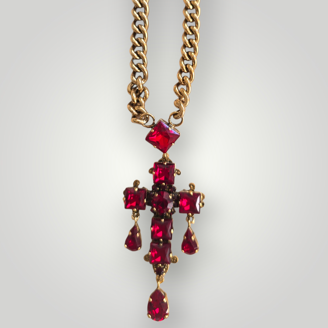 Sacred Art Ruby Cross Necklace