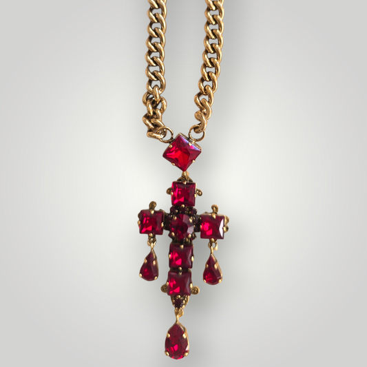 Sacred Art Ruby Cross Necklace