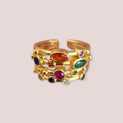 Prism Gemstone Ring – 18ct Gold Plated