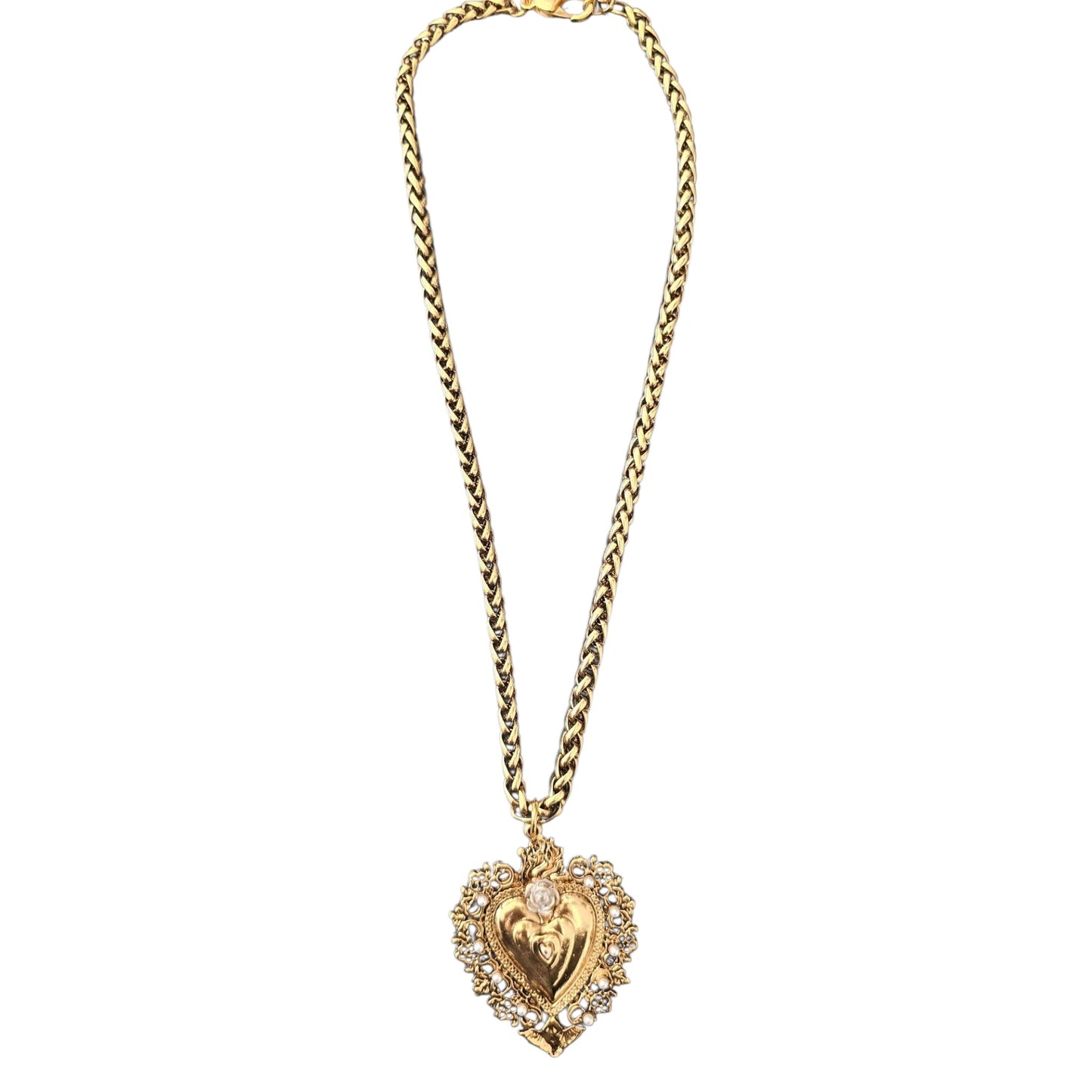 Sacred Heart Pearl Necklace