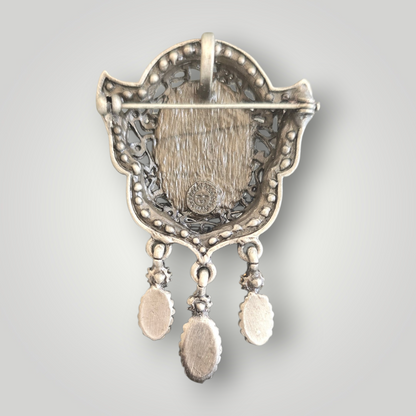Vintage Cameo Drop Brooch Pendant
