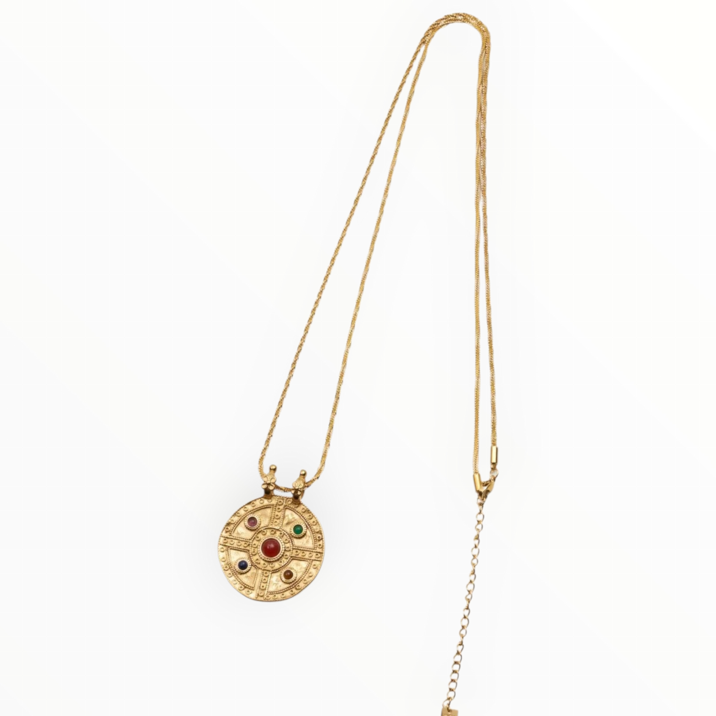 Reversible Gold Medallion Necklace – Stainless Steel Gold Plated Pendant