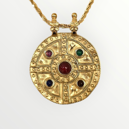 Reversible Gold Medallion Necklace – Stainless Steel Gold Plated Pendant