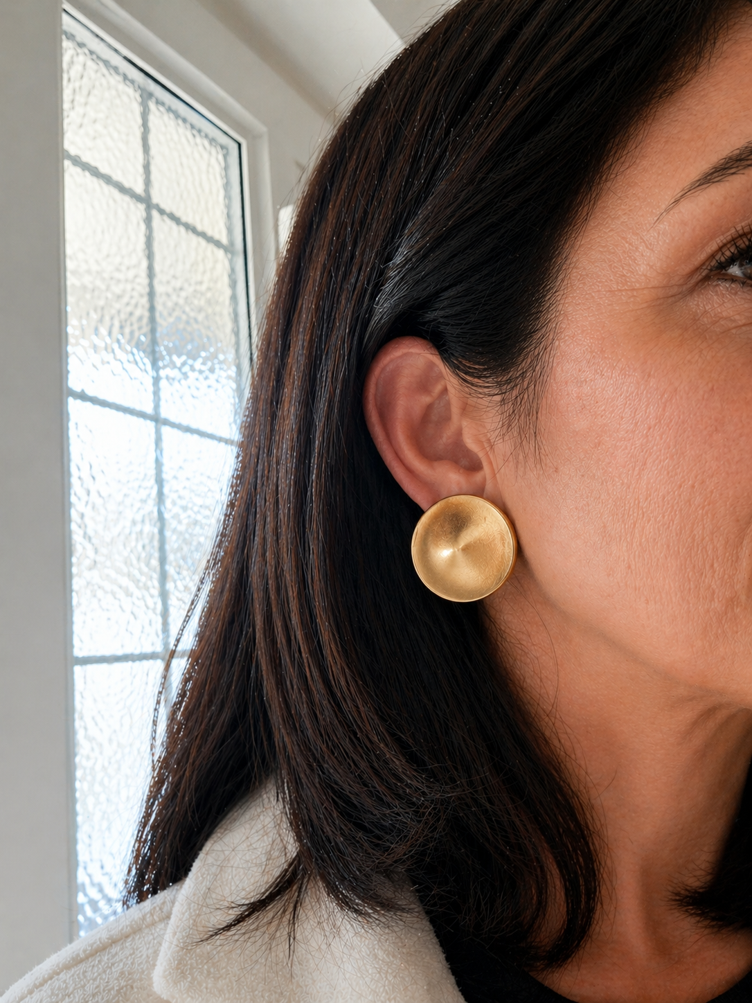 Vintage Monet Gold Disc Clip-On Earrings