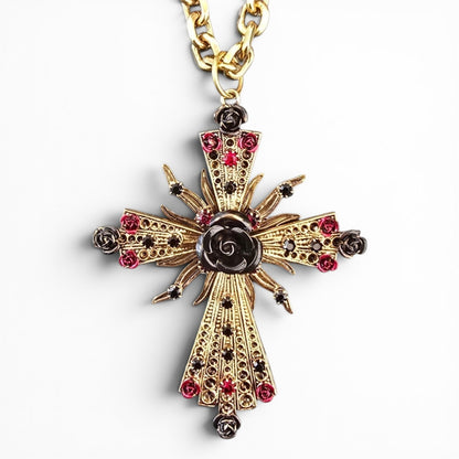 Sacred Rose Cross Necklace
