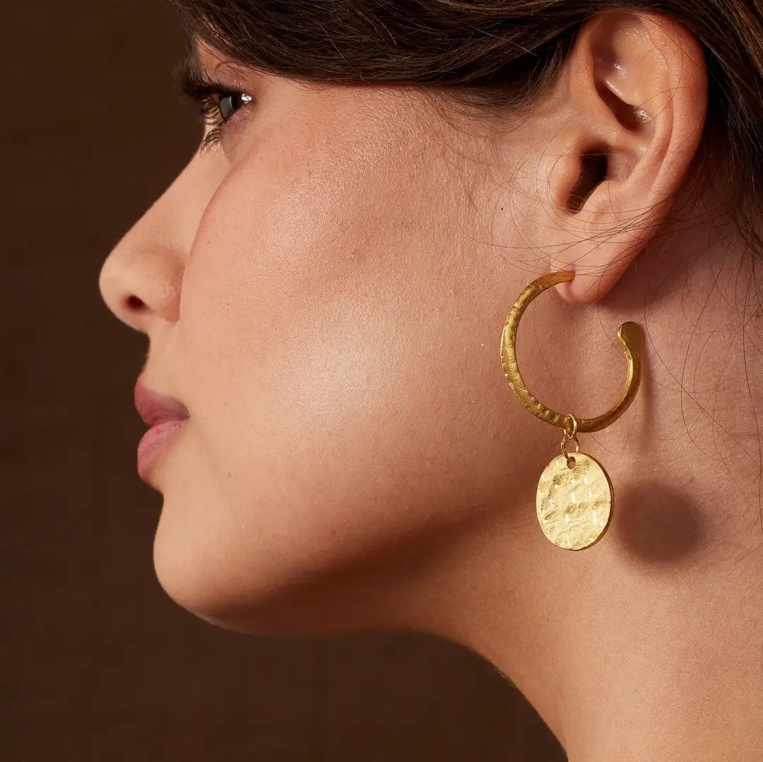 Coin Gold Hoops