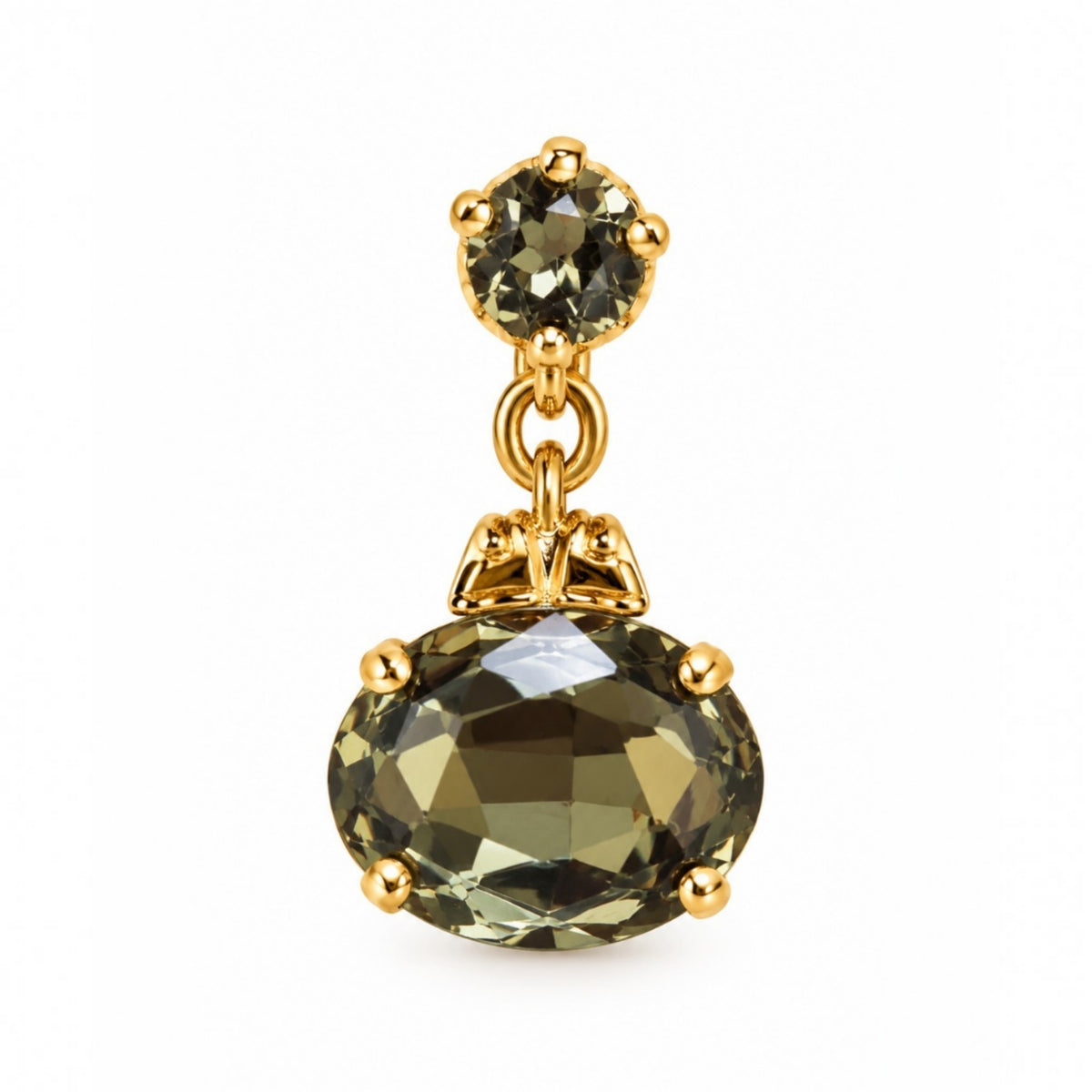 Olive Crystal Drop Earrings