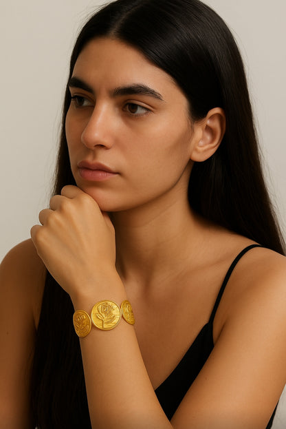 Rose Cuff - 18k Gold Plated