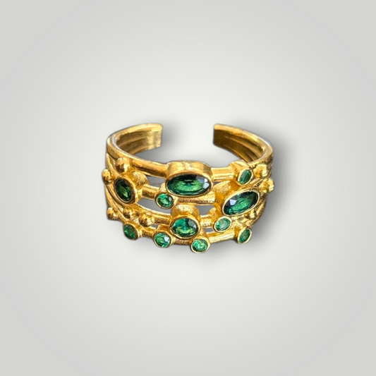 Elena Green Zirconia 18ct Gold Plated Ring