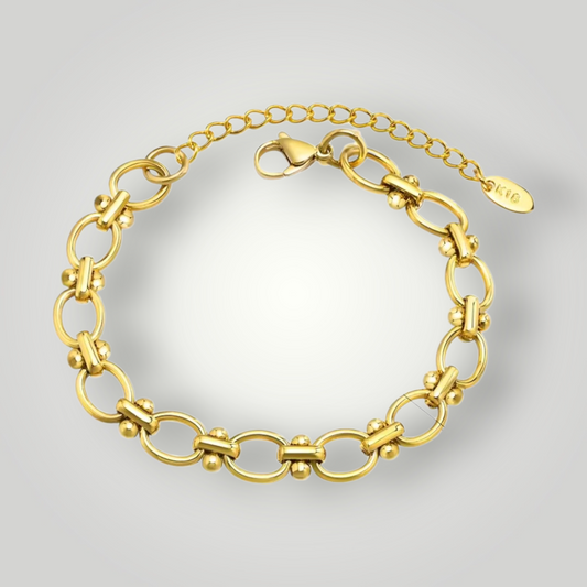 Aurelia Oval Link Bracelet - 18ct Gold Plated Stainless Steel