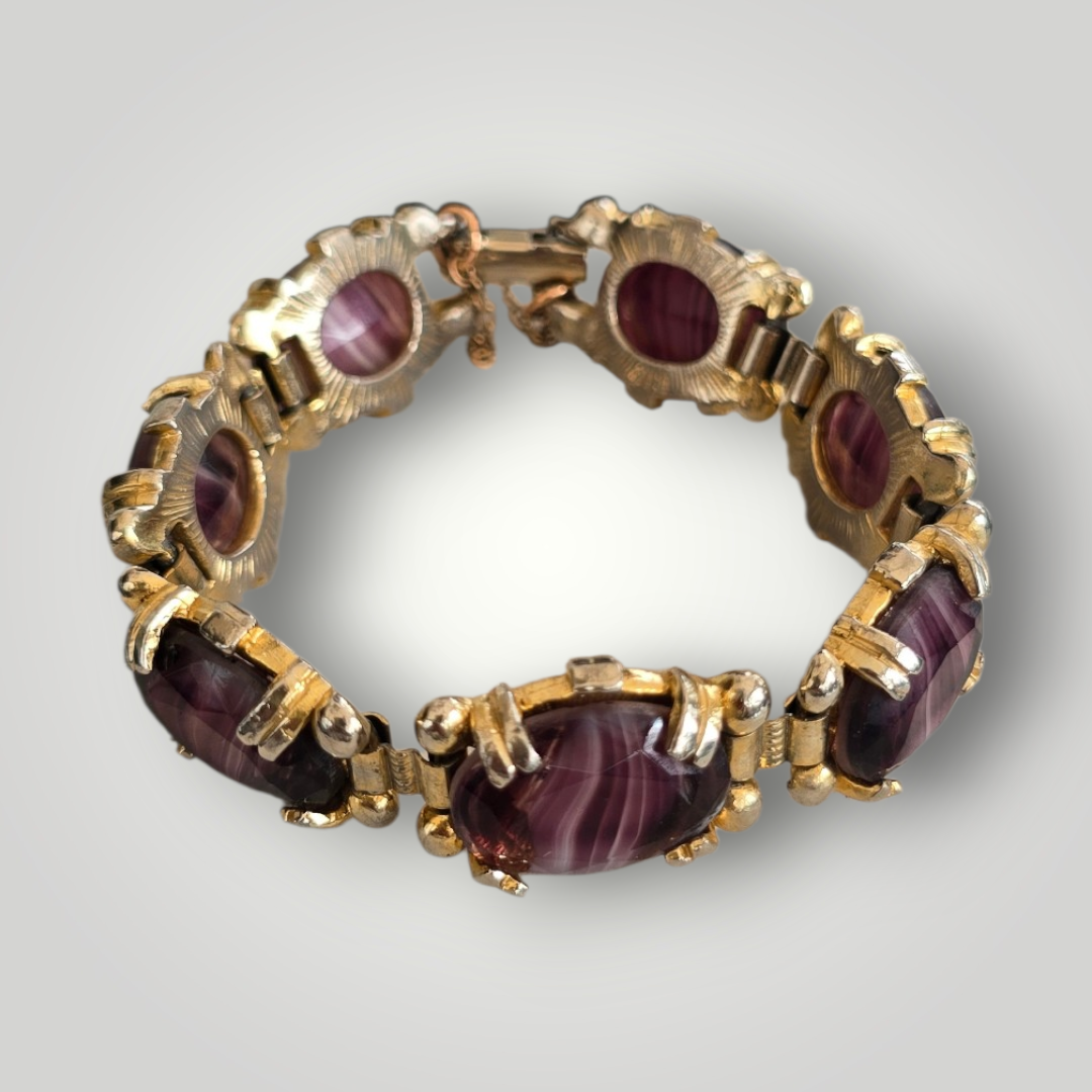 Valentina - Vintage Purple Banded Agate Bracelet