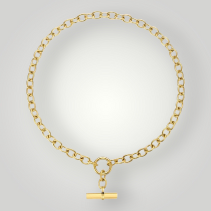Chunky T-Bar Necklace – 18ct Gold Plated Stainless Steel
