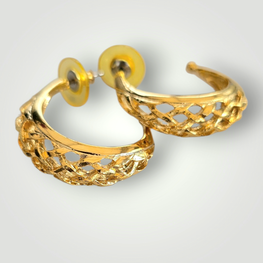 Vintage Chantilly Filigree Hoops