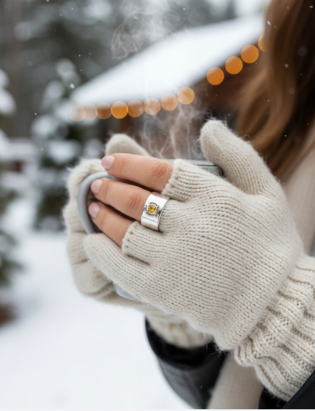 Frosted Citrine 925 Sterling Silver Adjustable Ring