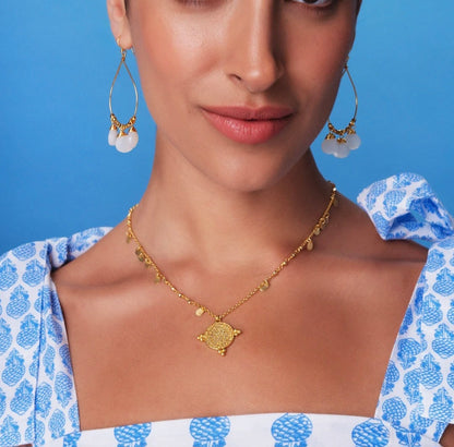 Paxos Short Gold Plated Necklace 22ct