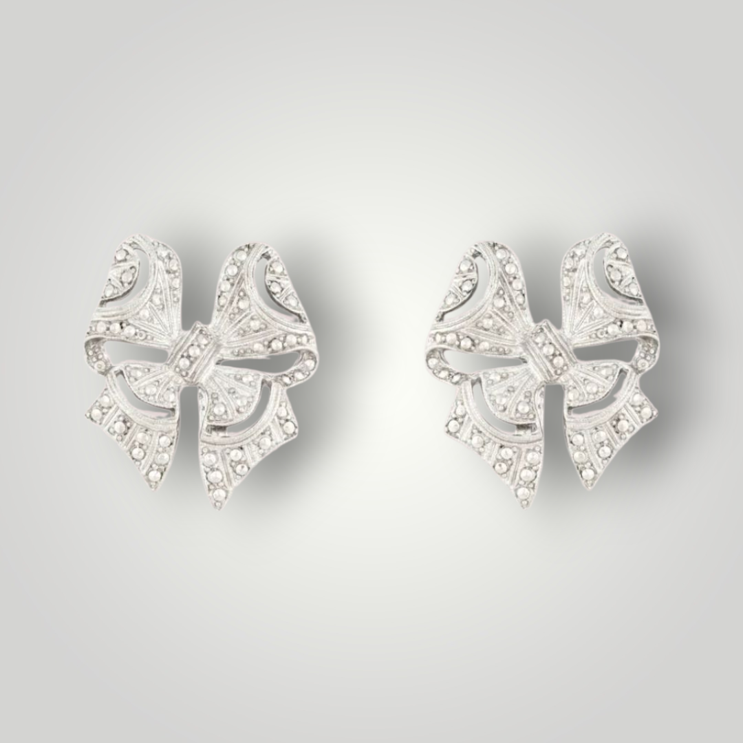 Golden Era Bow Clip-On Earrings (1990s Dead Stock Vintage)