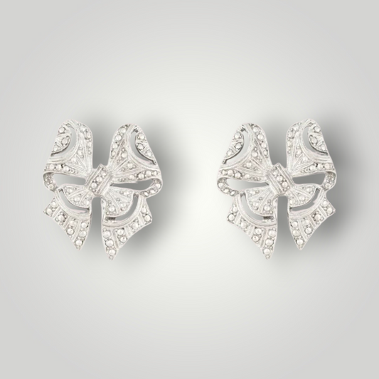 Golden Era Bow Clip-On Earrings (1990s Dead Stock Vintage)