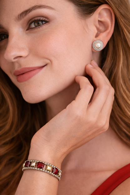 Lumière – Vintage Monet Pearl Stud Earrings