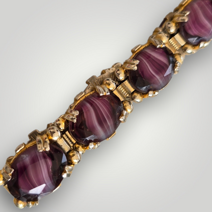 Valentina - Vintage Purple Banded Agate Bracelet