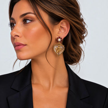 Cherub Heart Earrings
