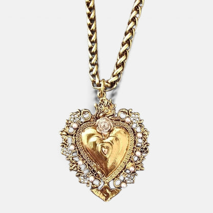 Sacred Heart Pearl Necklace