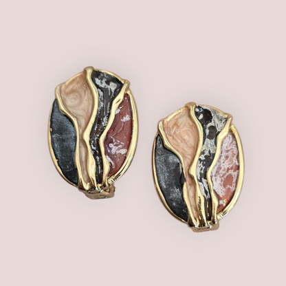 Vintage Enamel Clip-On Earrings