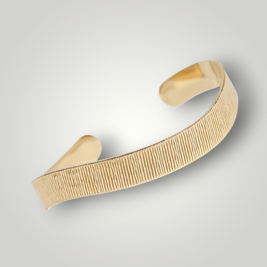 Linea Textured Cuff - 18ct Gold Plated Stainless Steel