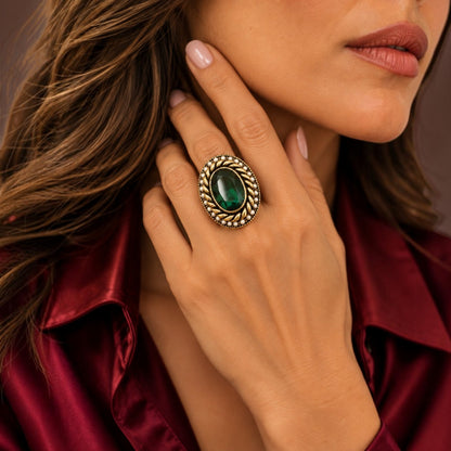 Emerald Green Statement Ring