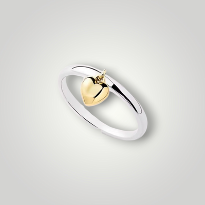 Sterling Silver Adjustable Heart Charm Ring