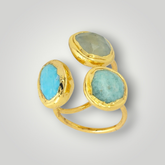 Emilia Ring - Turquoise, Amazonite, Aqua Chalcedony