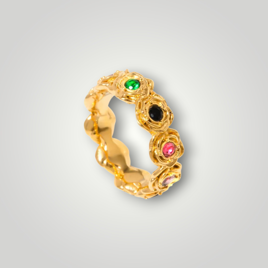 Venice Gem Ring - 18ct Gold Plated Stainless Steel