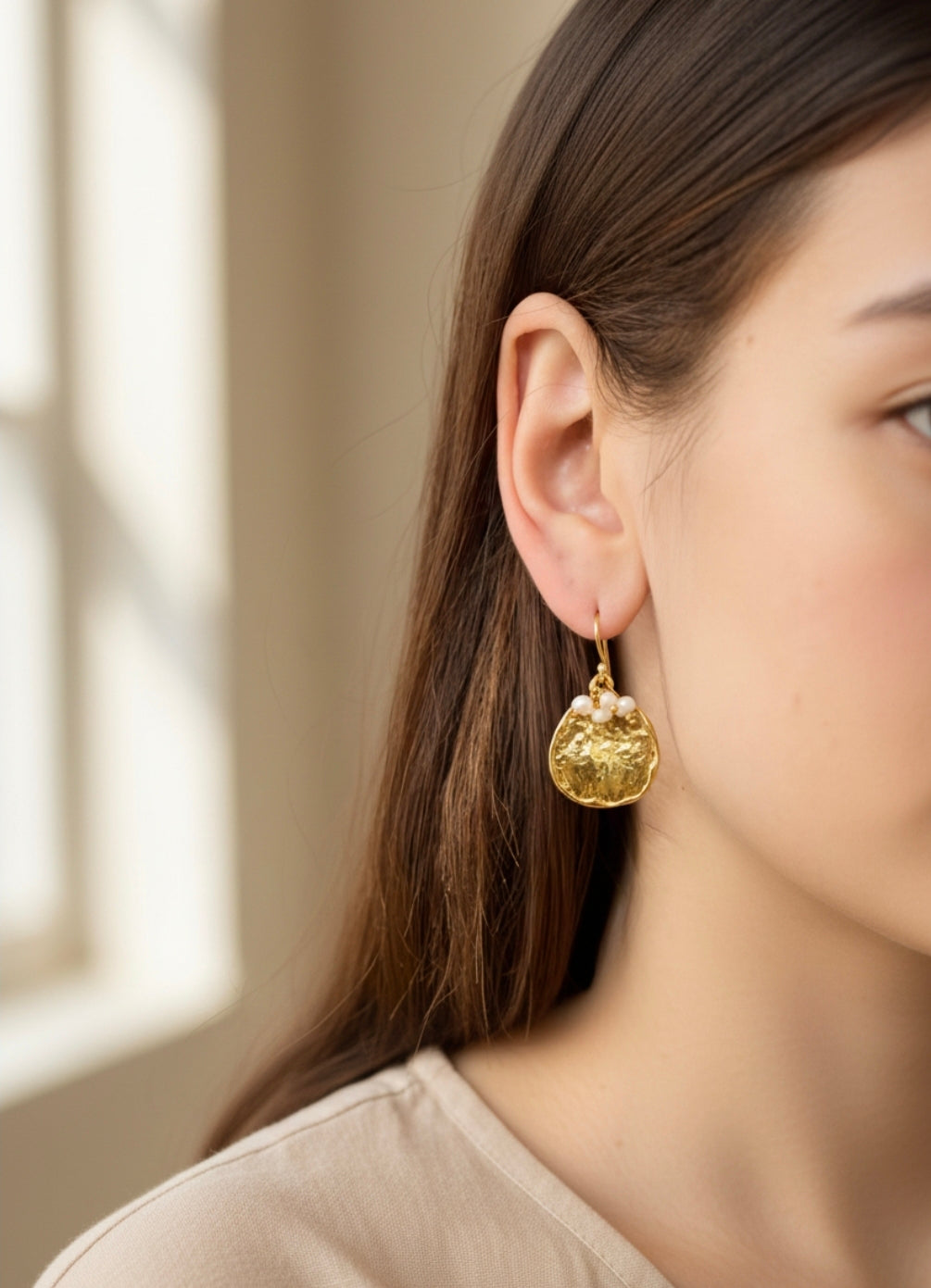 Soleil Earrings 22ct Gold Plated