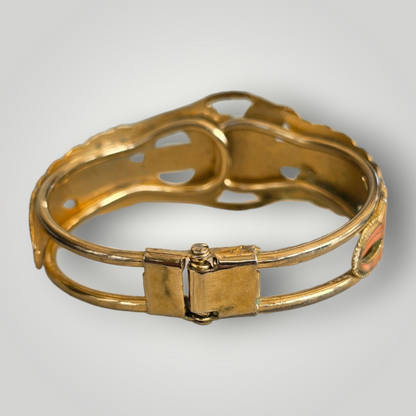 Vintage Cloisonné Enamel Floral Bracelet