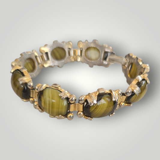 Serena - Vintage Green Banded Agate Bracelet
