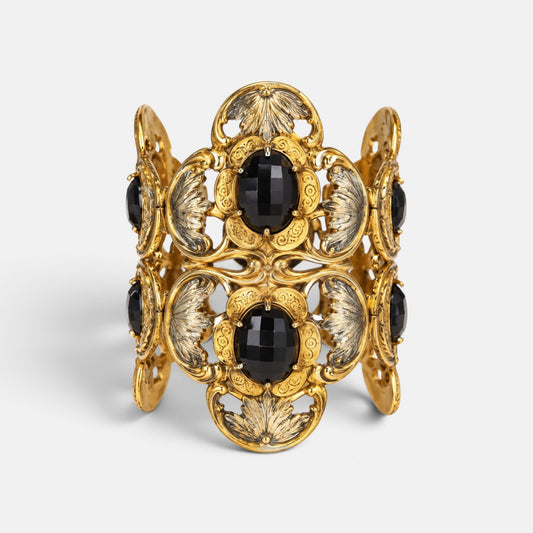 Heritage Baroque Black Crystal Statement Cuff