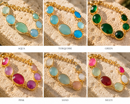 Capri Gemstone Bracelet- Aqua Blue